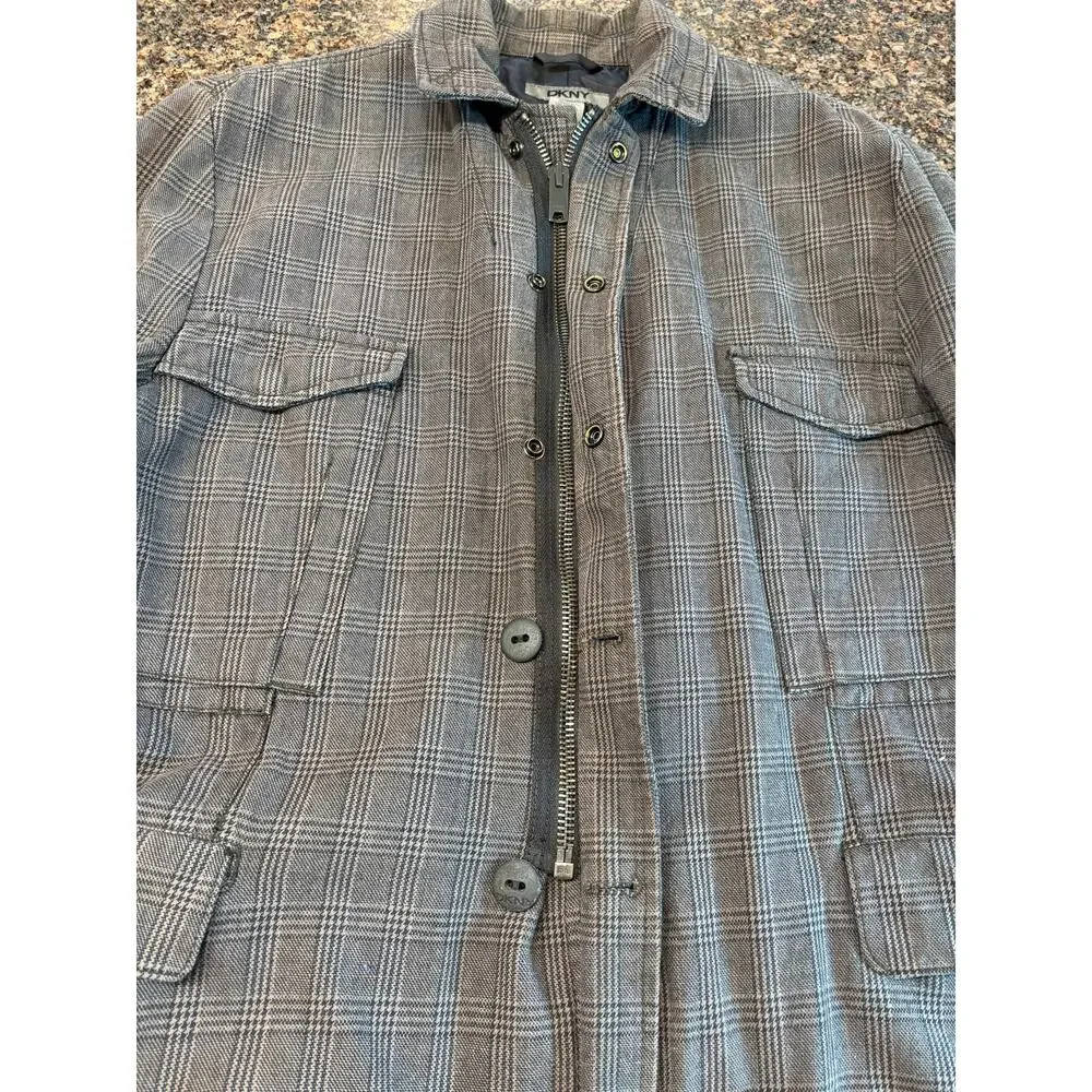 DKNY Men's Brown Utility Jacket Size 42R 100% Cotton